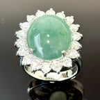 18KWG Jadeite (Type A) & Diamond Ring