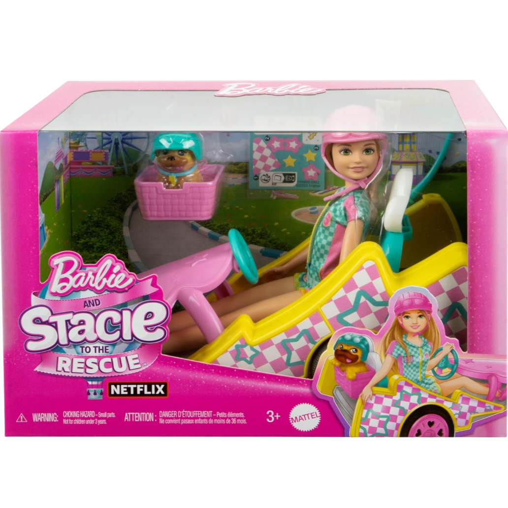 Barbie Stacie Doll With GoKart  9Piece Toy Set HRM08