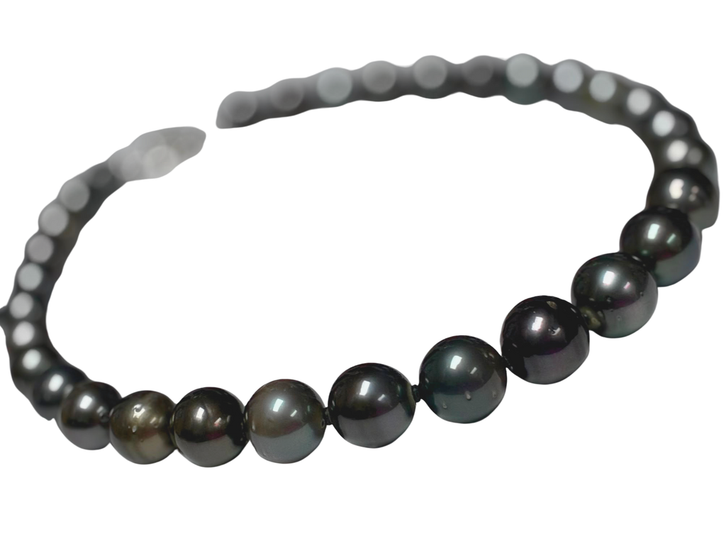 Tahitian Cultured Black South Sea Pearl Necklace 11.4 To 14.4MM