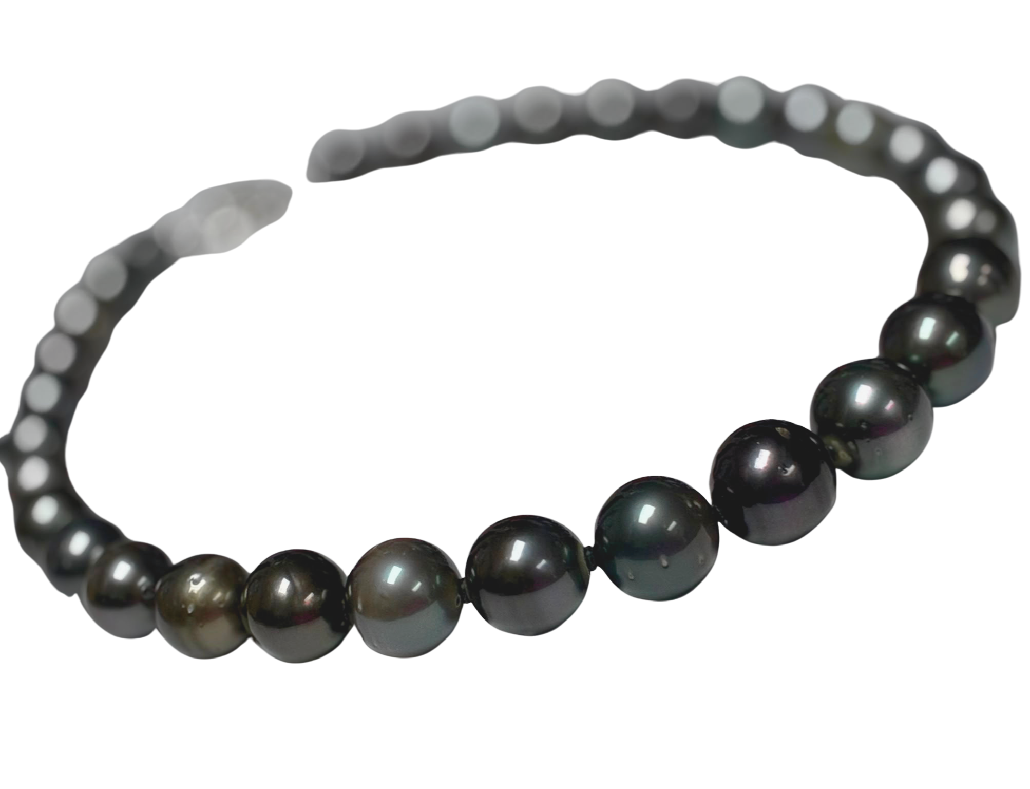 Tahitian Cultured Black South Sea Pearl Necklace 11.4 To 14.4MM