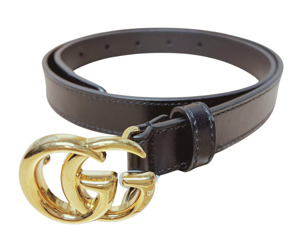 Gucci 409417 GG Marmont Leather Belt Black