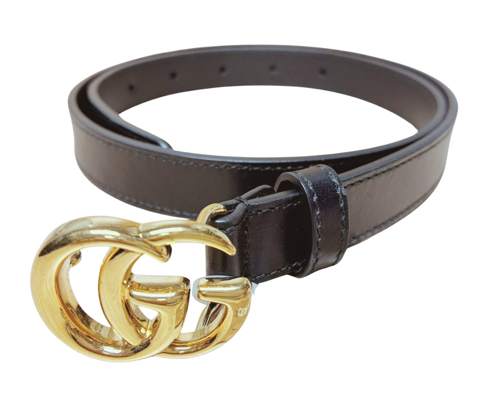 Gucci 409417 GG Marmont Leather Belt Black