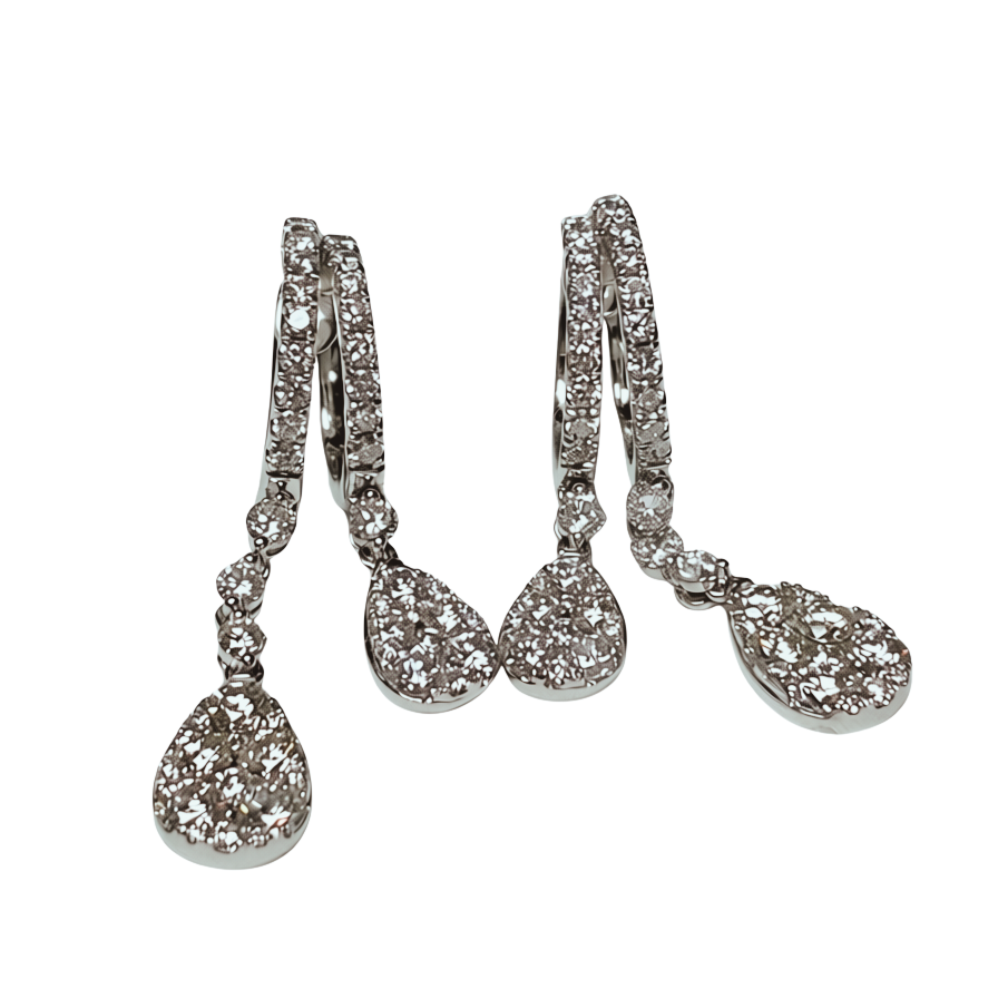 750WG Diamond Earrings 7.7G