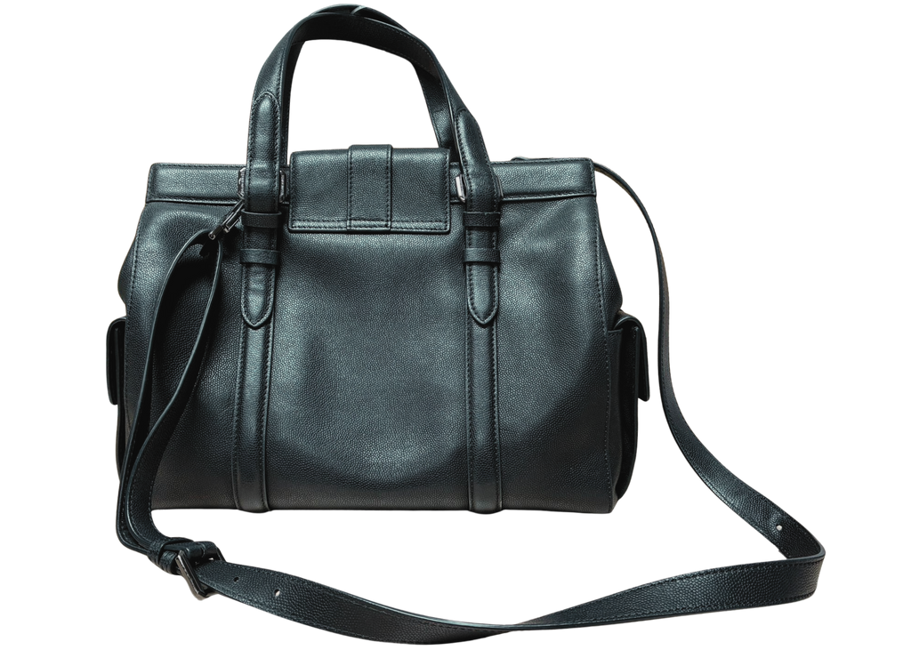 Braun Buffel Pebbled Leather Handbag Black