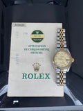 Rolex Lady-Datejust 69173 Gold Dial w/ Diamonds and Cert