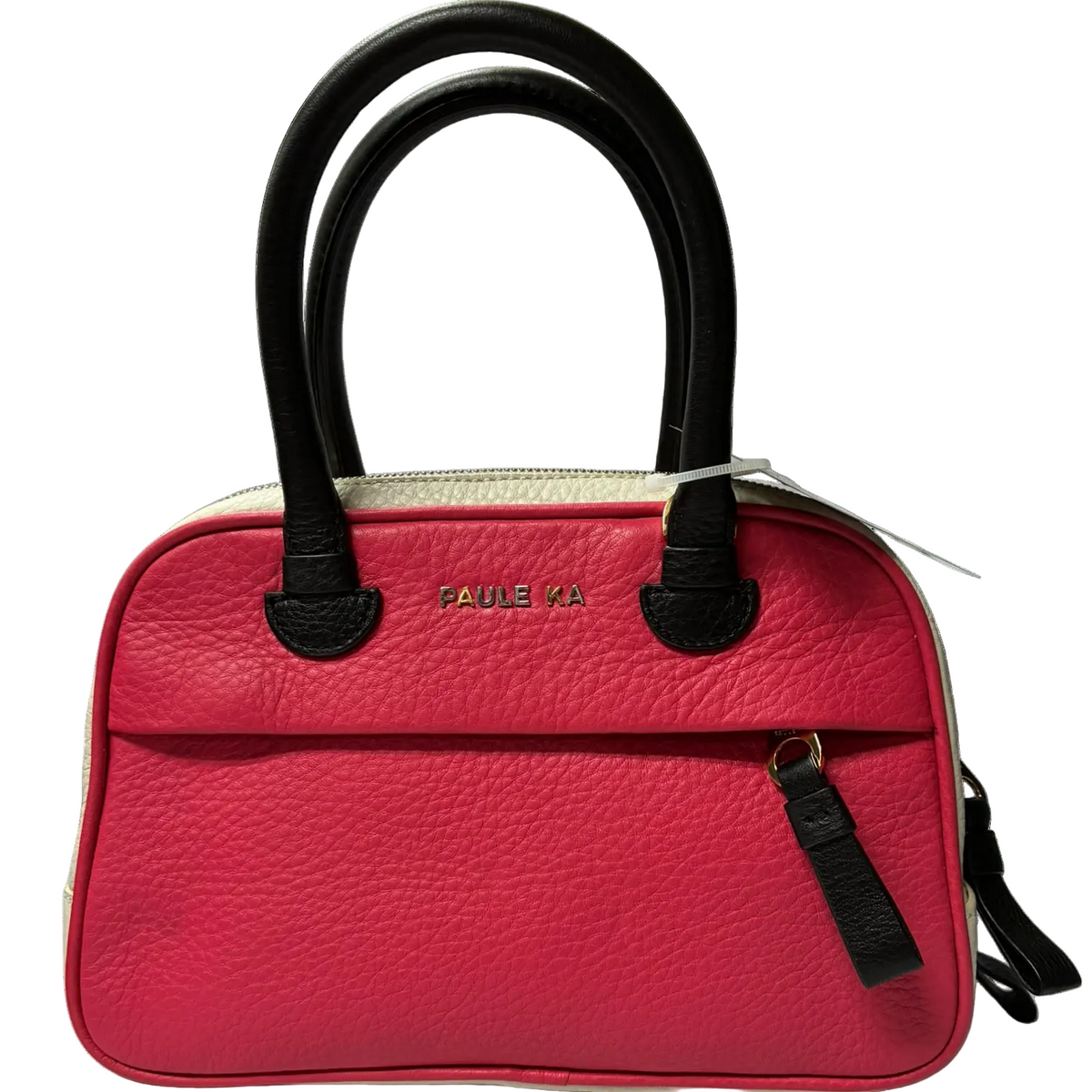 Paule Ka Two Tone Color Block Bowler Boston Satchel Bag