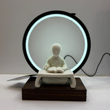 Monk Reading Book With LED Ring (Adjustable Light)