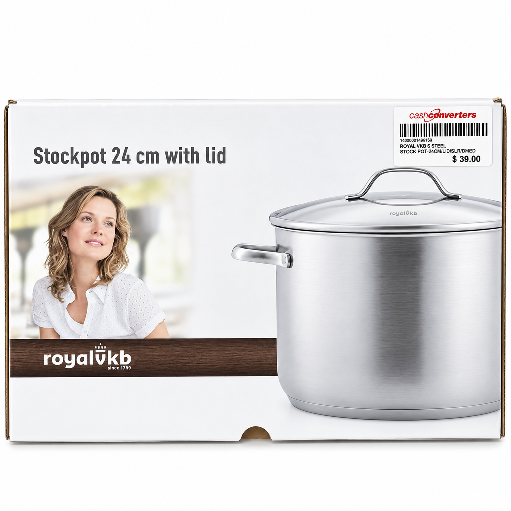 Royal VKB 24cm Stainless Steel Stock Pot With Lid
