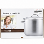 Royal VKB 24cm Stainless Steel Stock Pot With Lid