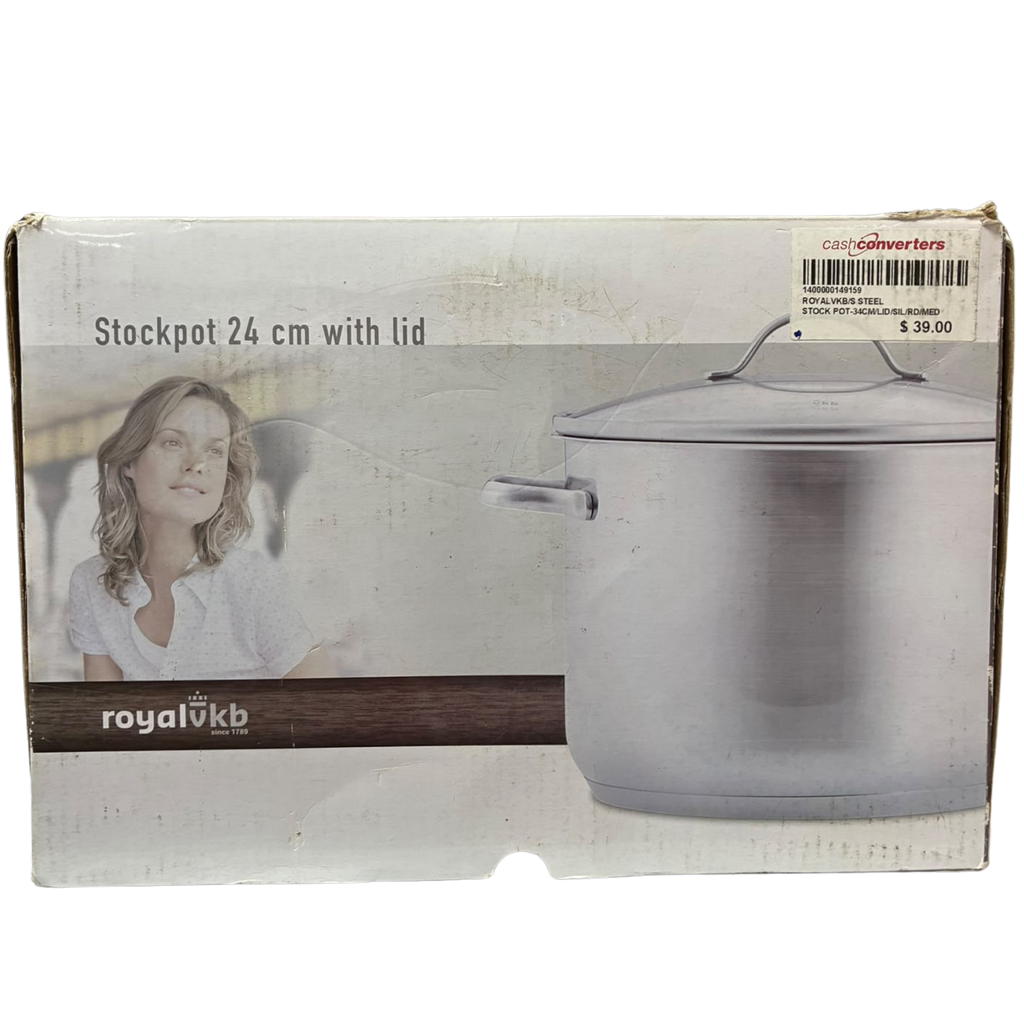 Royal VKB 24cm Stainless Steel Stock Pot With Lid