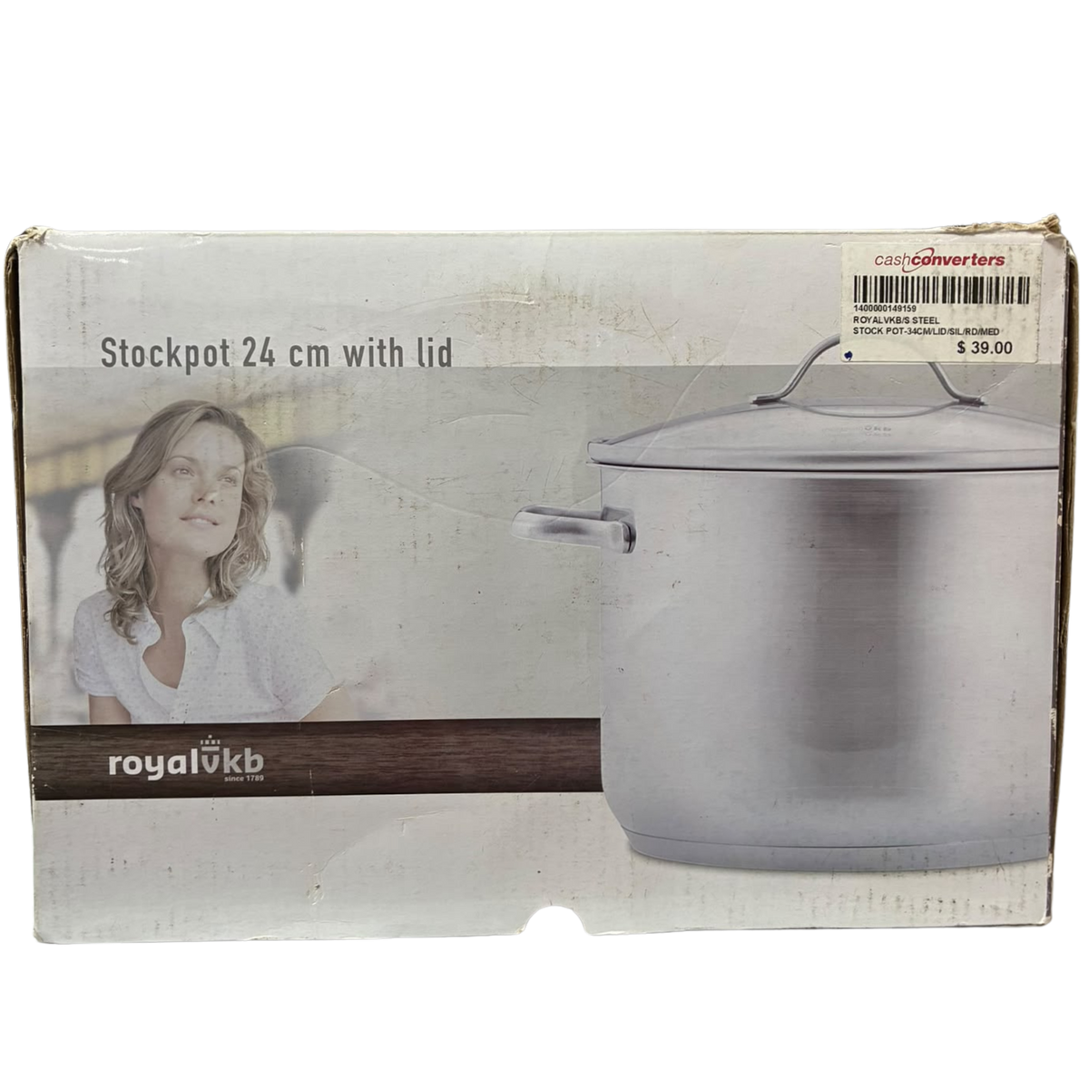 Royal VKB 24cm Stainless Steel Stock Pot With Lid