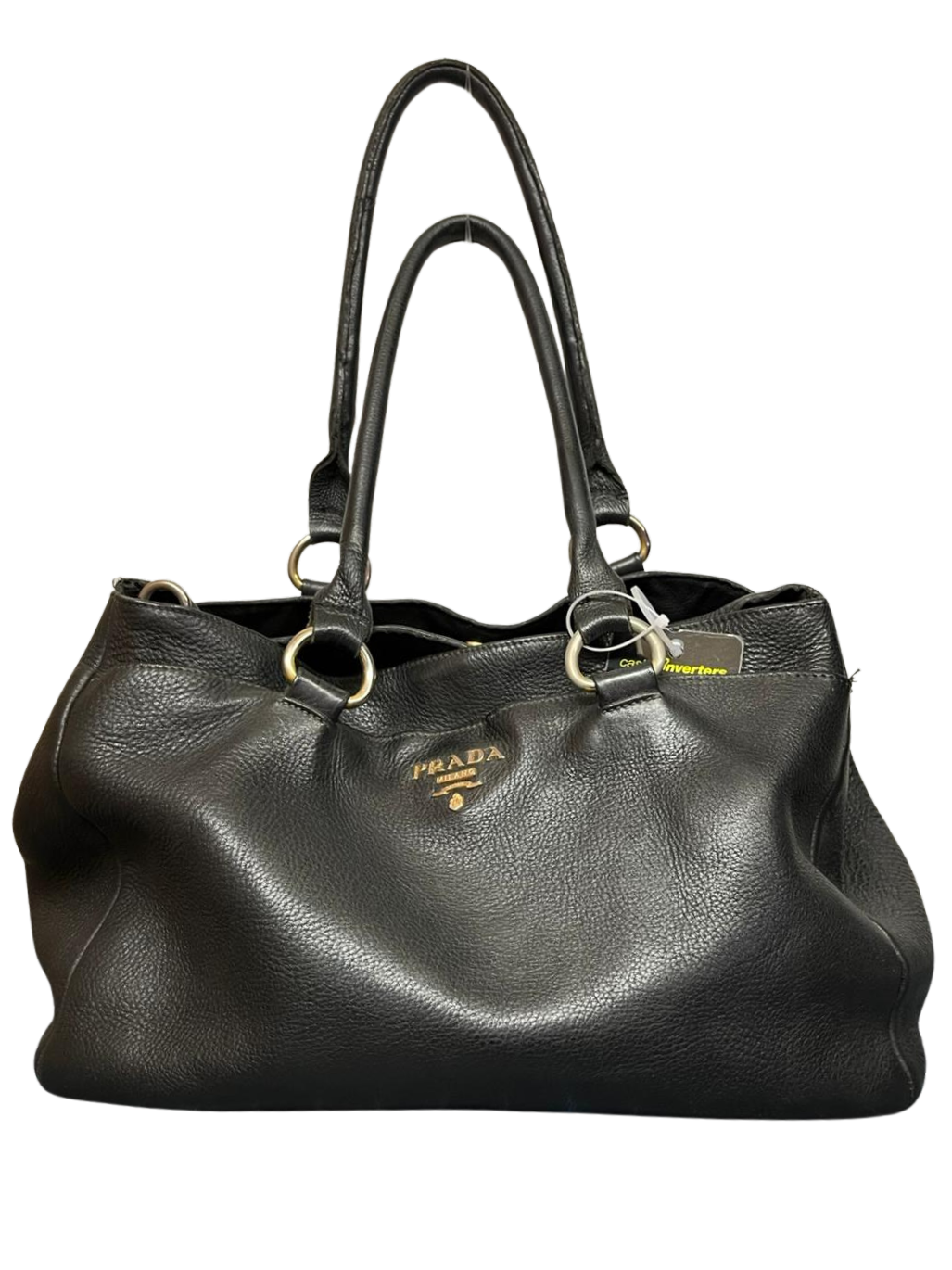 Prada Vitello Daino Tote Bag Black Main image