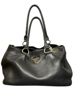 Prada Vitello Daino Tote Bag Black