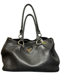 Prada Vitello Daino Tote Bag Black