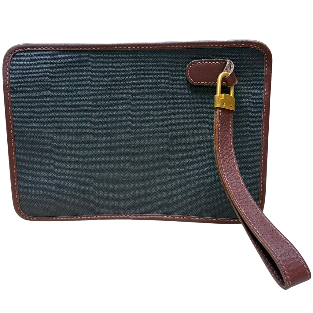 Dunhill Canvas And Leather Clutch Bag