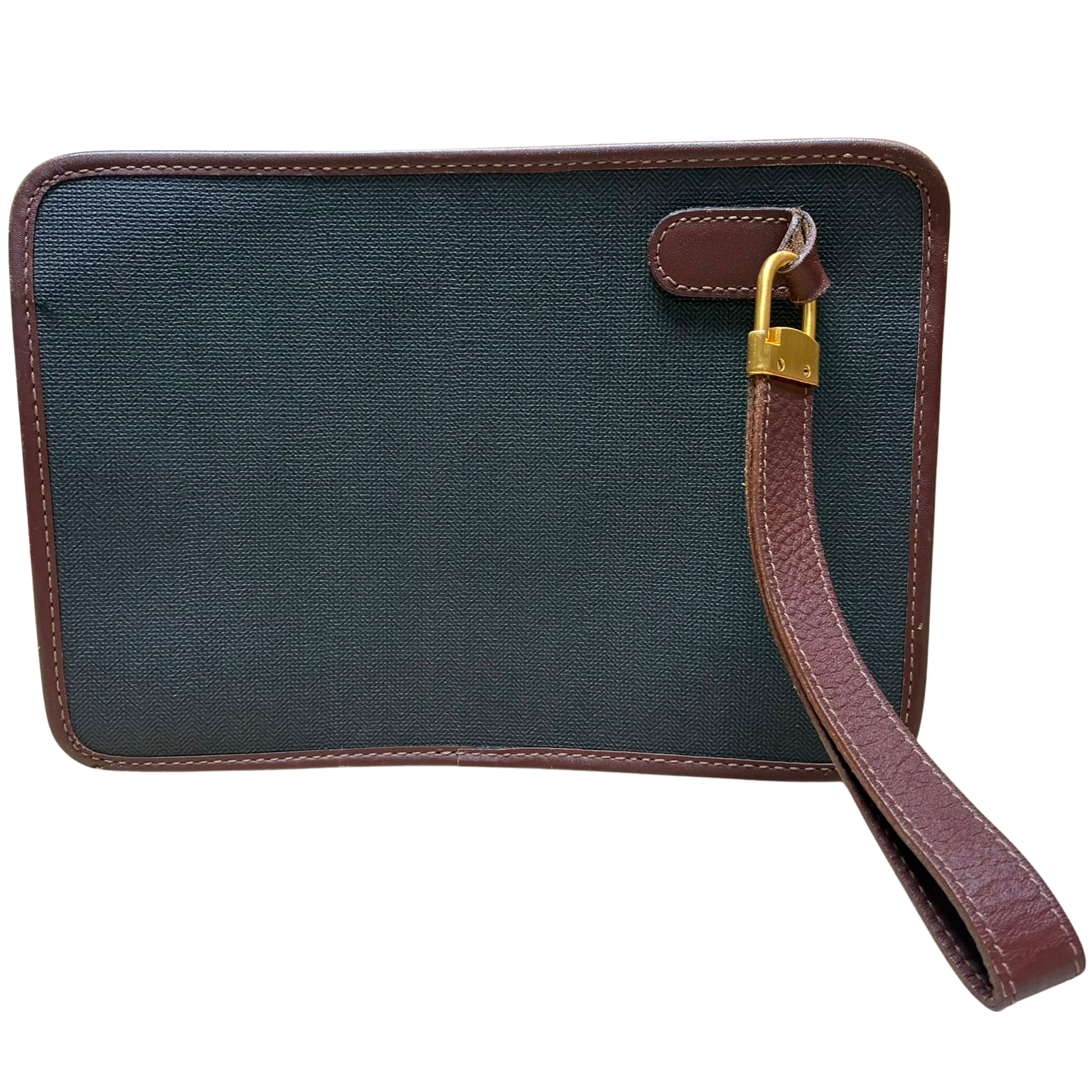 Dunhill Canvas And Leather Clutch Bag