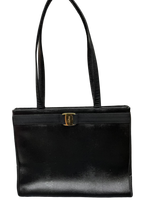 Salvatore Ferragamo Vara Bow Top Handle Tote Bag Black Leather.