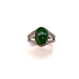18KWG Jade "A" & Diamond Ring