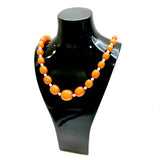 Silver Butterscotch Amber Beads With Pearls Necklace