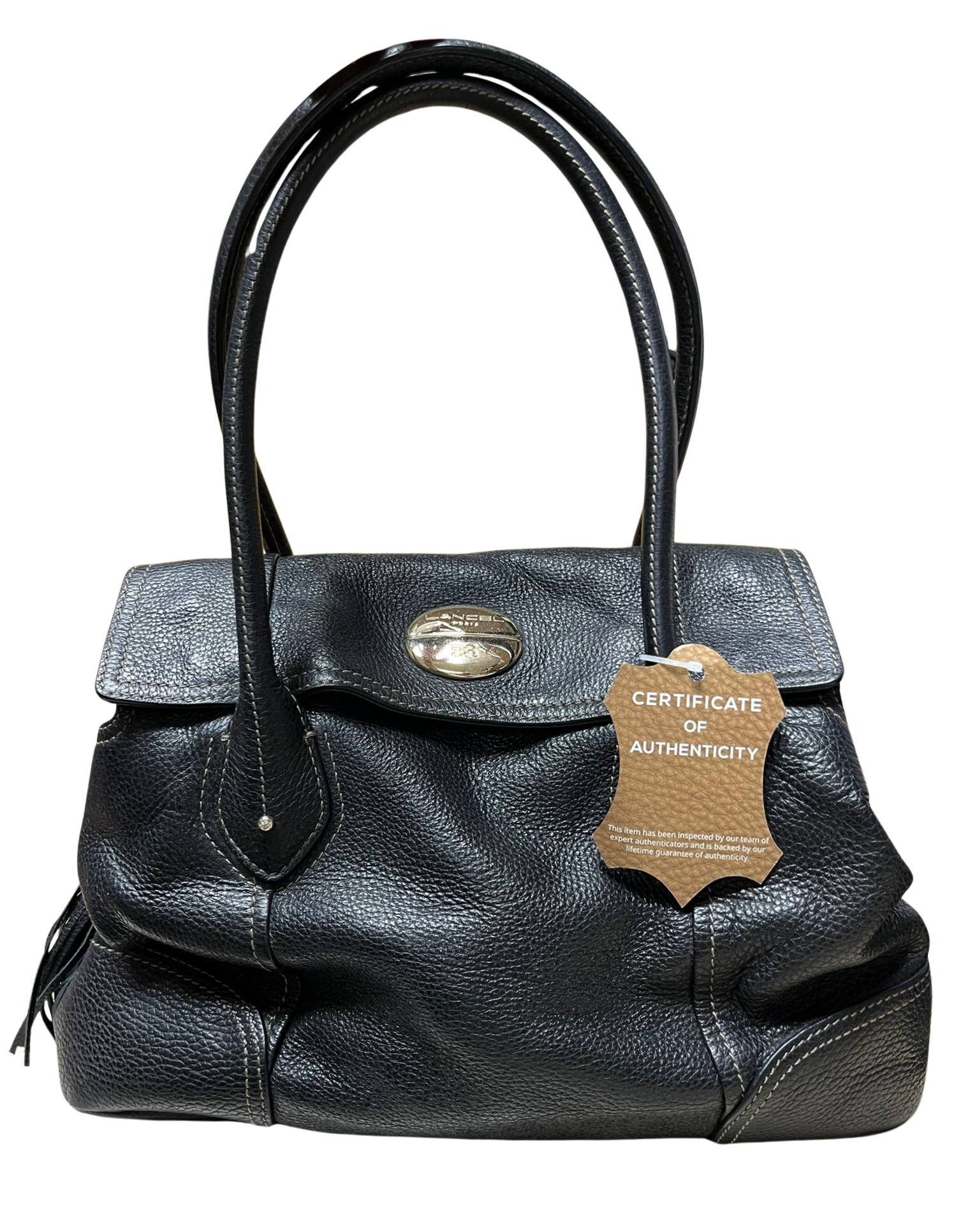 Lancel Paris Black Leather Handbag
