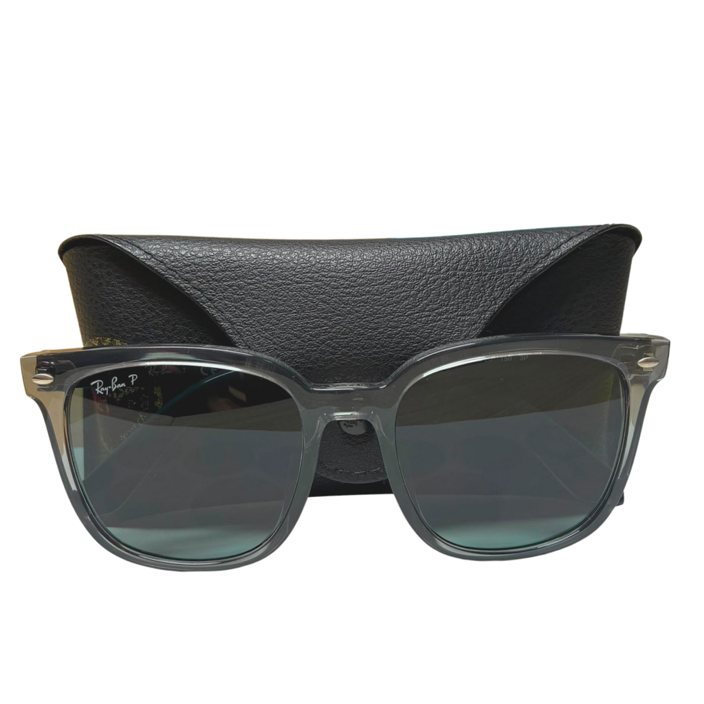 RayBan RB4401D Polarized Sunglasses Transparent Grey Dark Grey Lenses