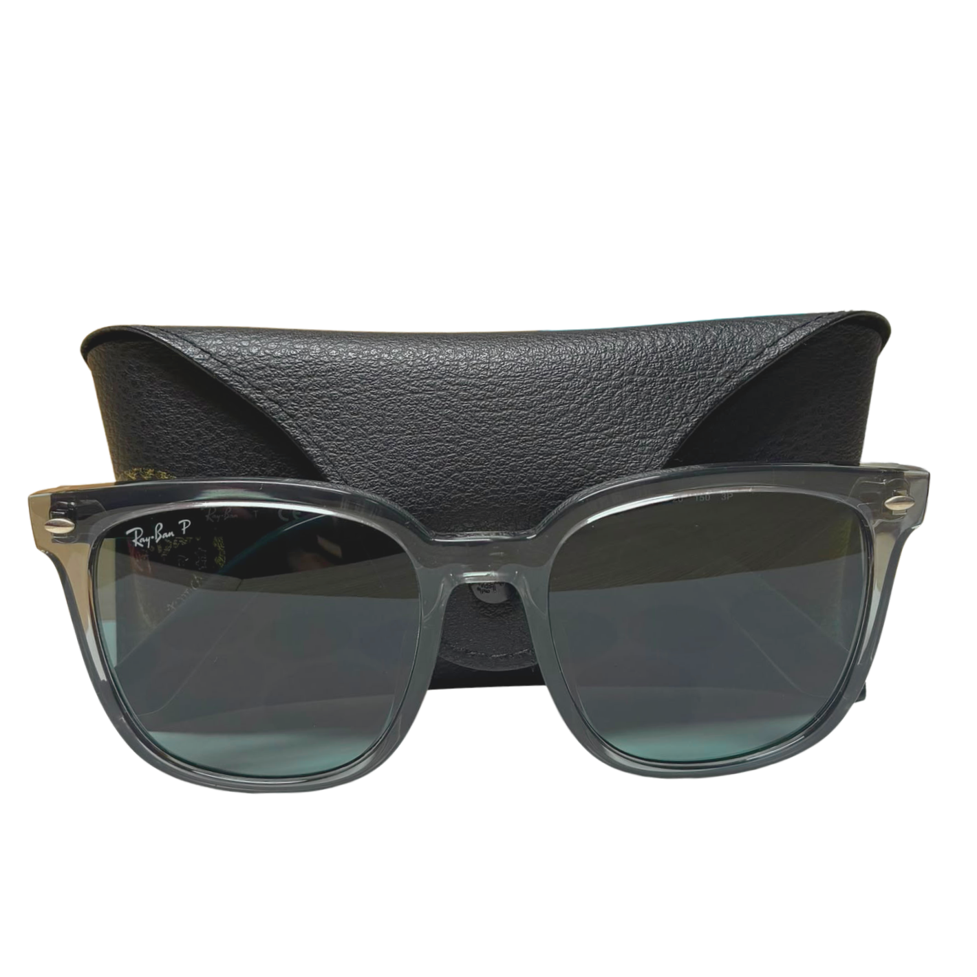 RayBan RB4401D Polarized Sunglasses Transparent Grey Dark Grey Lenses