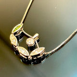 18KWG Diamond, Green and Blue Stones Necklace