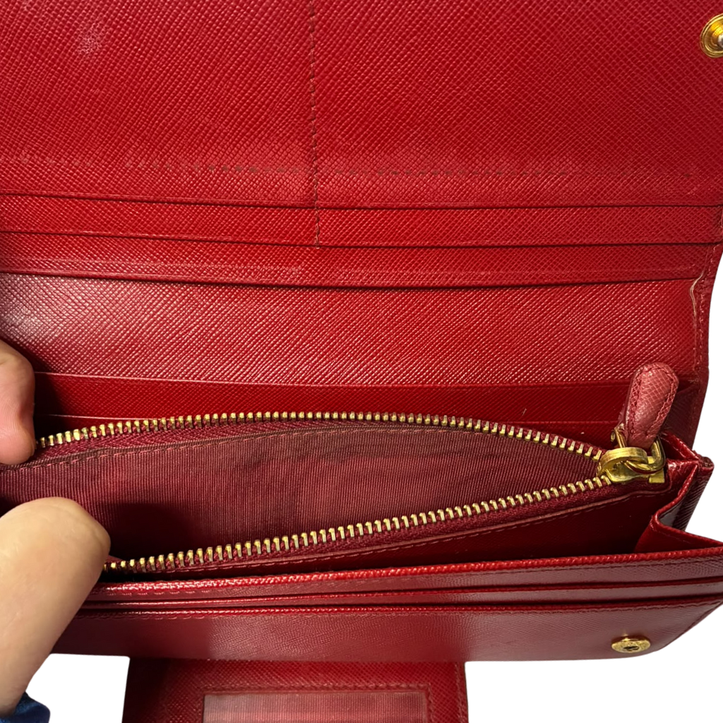 Prada 1MH132 Saffiano Leather Continental Flap Long Wallet