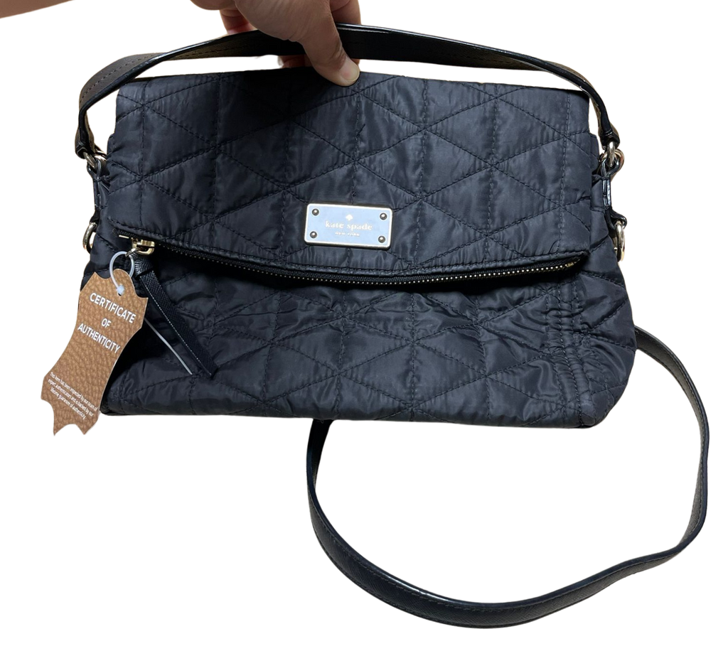 Kate Spade Wilson Road Quilted Miri Black Nylon Cross Body Bag