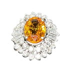 750WG YS1 D28 TD6 6.9G Yellow Sapphire And Diamond Ring