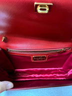 Salvatore Ferragamo Ginny Saffiano Vara Bow Shoulder Bag