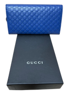Gucci 449396 BMJ1G 4231 Long Wallet Blue