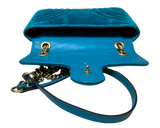 Gucci Teal Velvet GG Marmont Mini Metelasse Shoulder Bag