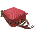Coach Camera Red Quilted Leather  Bag