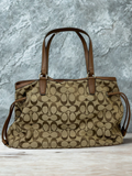 Coach Signature Canvas Snake Carryall Saddle