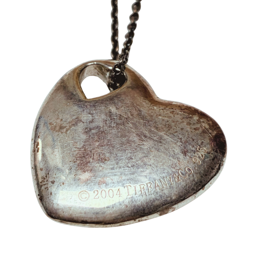 Tiffany And Co Heart Pendant Necklace Sterling Silver 12.3GM