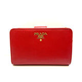 Prada 1ML225 Saffiano Metal Red Leather Wallet