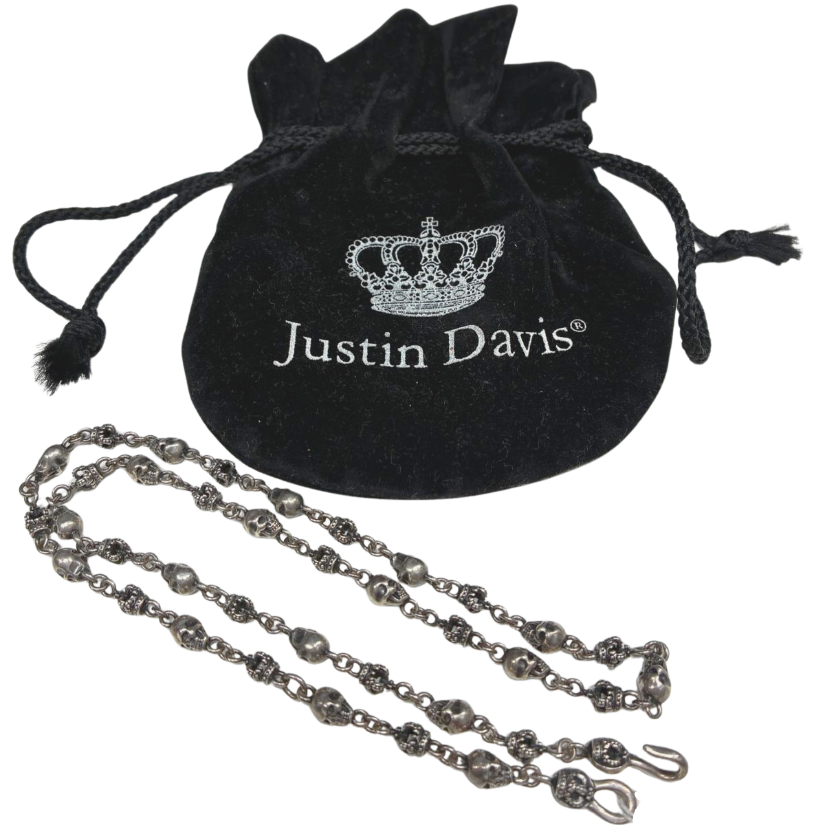 Justin Davis Silver Skull Chain Necklace SV925 30.2G Secondary image