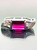 PT900 Natural Rubellite=1.63CT Diamond=0.07CT Pendant with Cert