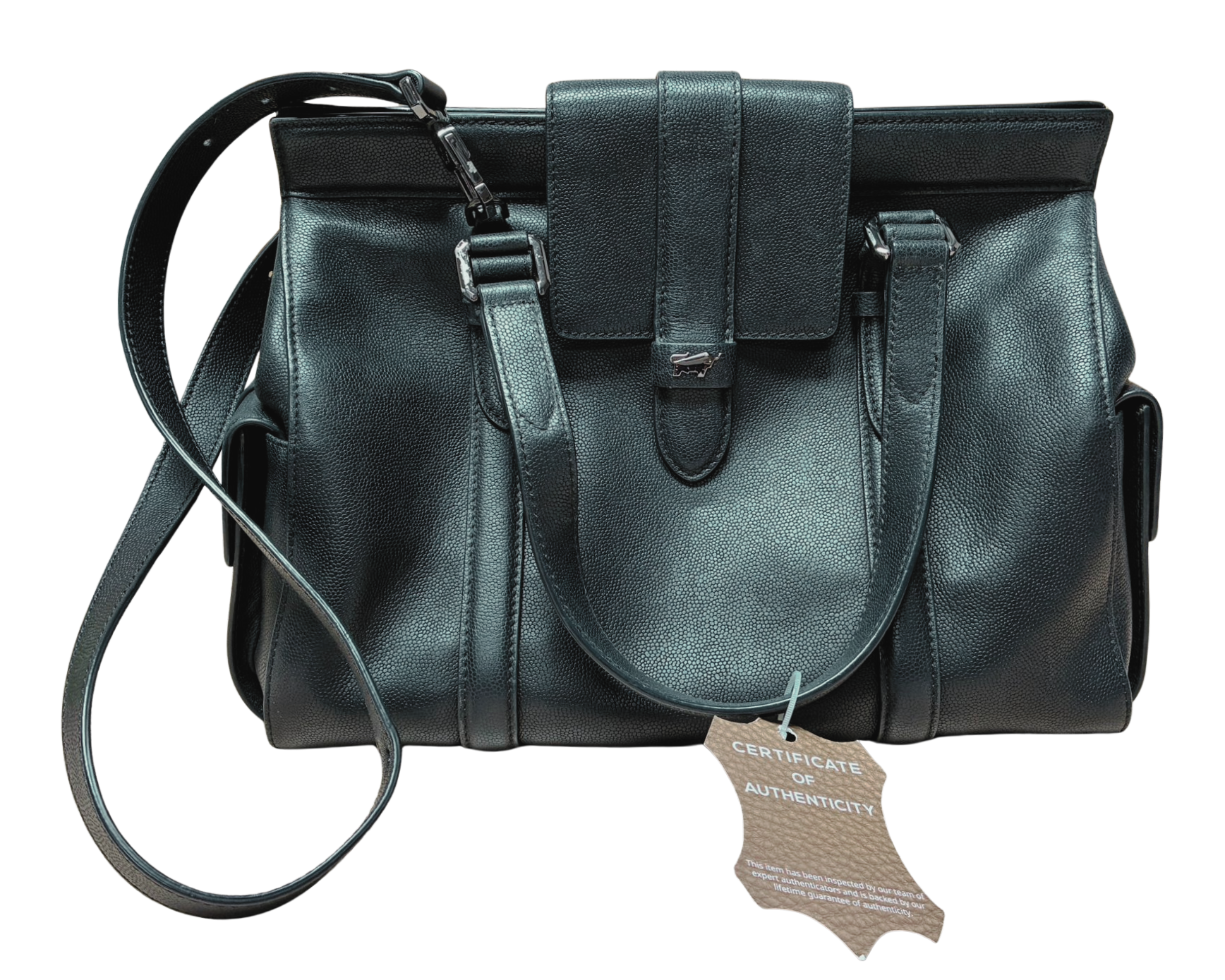 Braun Buffel Pebbled Leather Handbag Black Main image