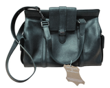Braun Buffel Pebbled Leather Handbag Black