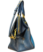 Miu Miu Madras Buckled Handles Leather Tote Bag