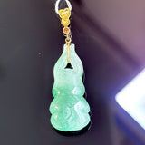 Yellow Gold "A" Jade Diamond Rabbit Pendant