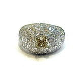 750WG Yellowish Diamond & Diamonds Ring