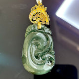 YG "A" Jade & Diamond Pendant