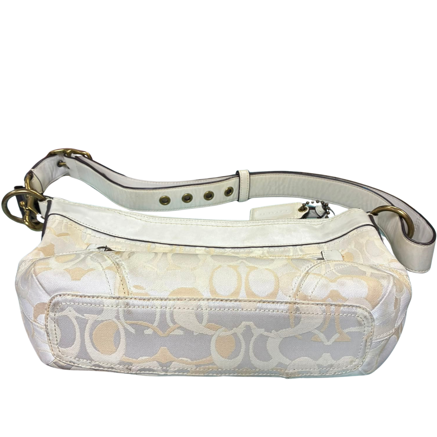 Coach F10379 Signature C Canvas And Leather Shoulder Bag