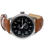 Naviforce NF9229 Sport Watch Men Leather Band Waterproof Quartz Analog Wristwatch
