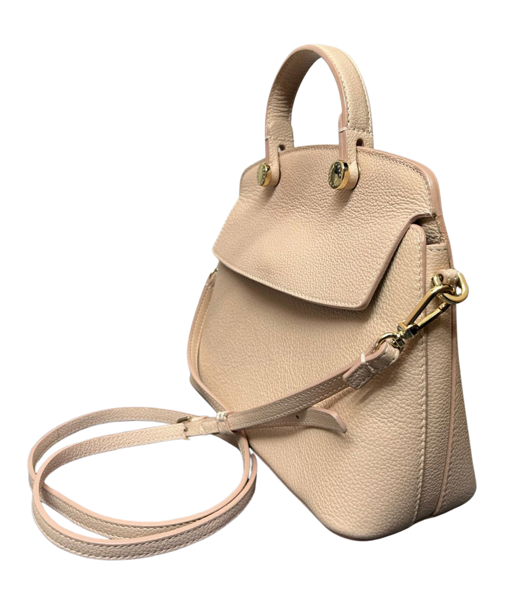 Furla Beige Leather Small My Piper Top Handle Bag