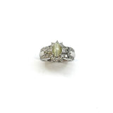 PT900 Chrysoberyl Cat's Eye & Diamond Ring