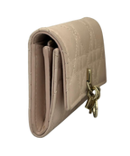 Dior My Dior Glycine Wallet Powder Pink Cannage Lambskin With D I O R Charms